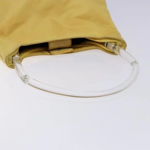 PRADA Shoulder Bag Nylon Plastic Yellow Silver Auth - Picture 8 of 16